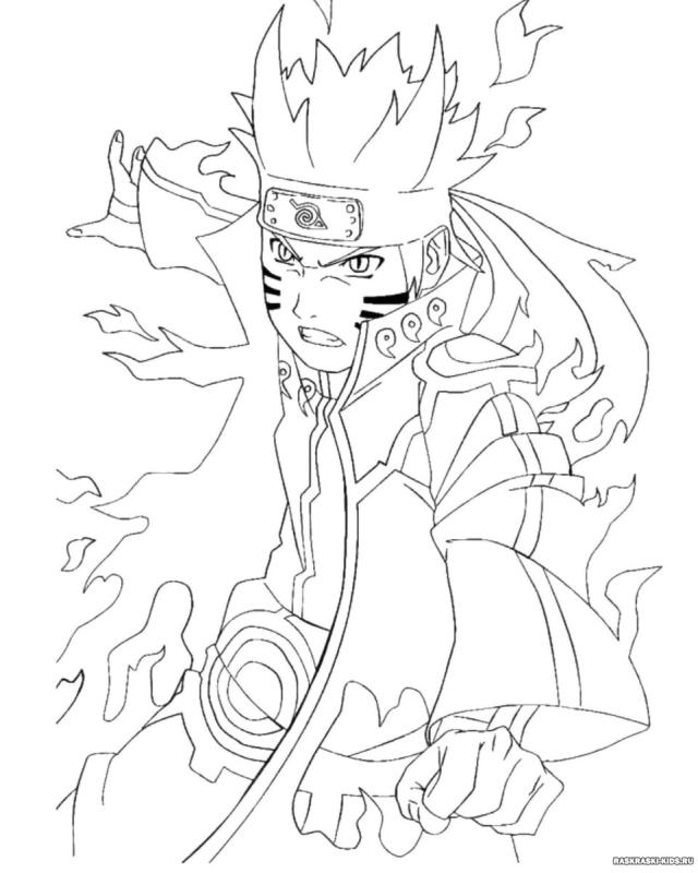 Раскраски аниме Наруто Хината