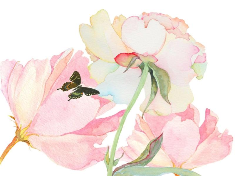 Акварельные цветы Пинтерест