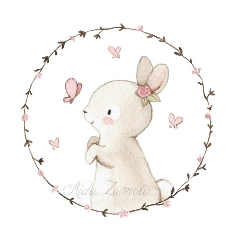 Открытки с зайчиками круглая