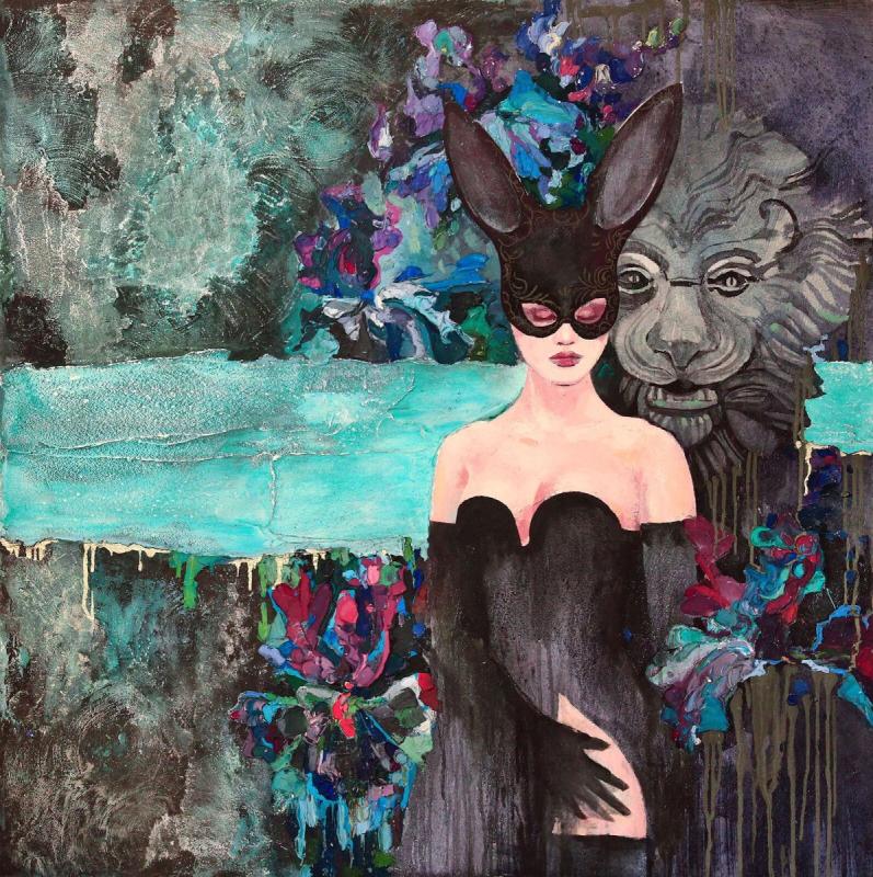 Девушка в красной шляпе картина