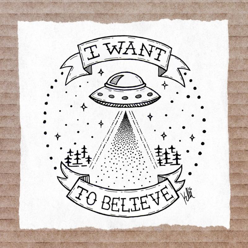 Тату летающая тарелка эскиз