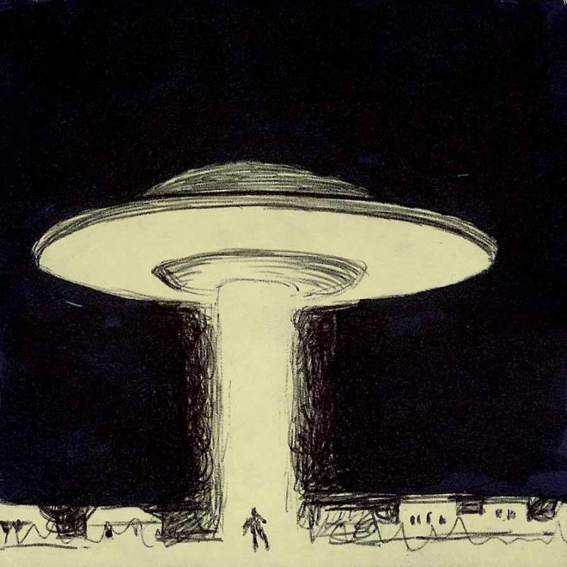 Летающая тарелка стикер