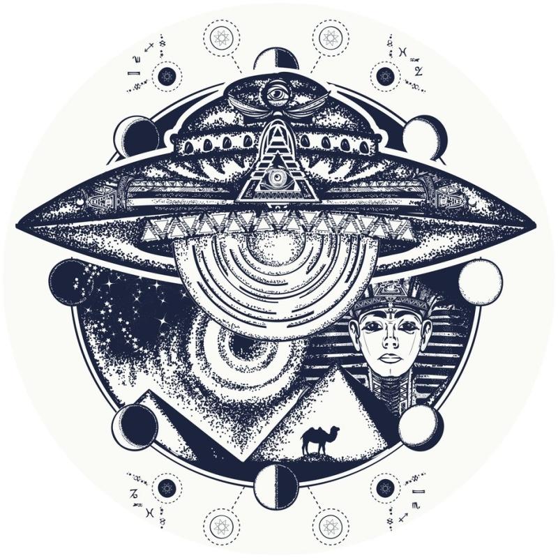 Тату НЛО эскиз