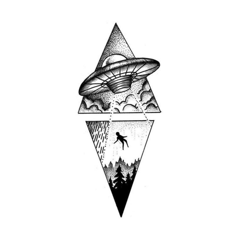 Летающая тарелка на белом фоне Графика