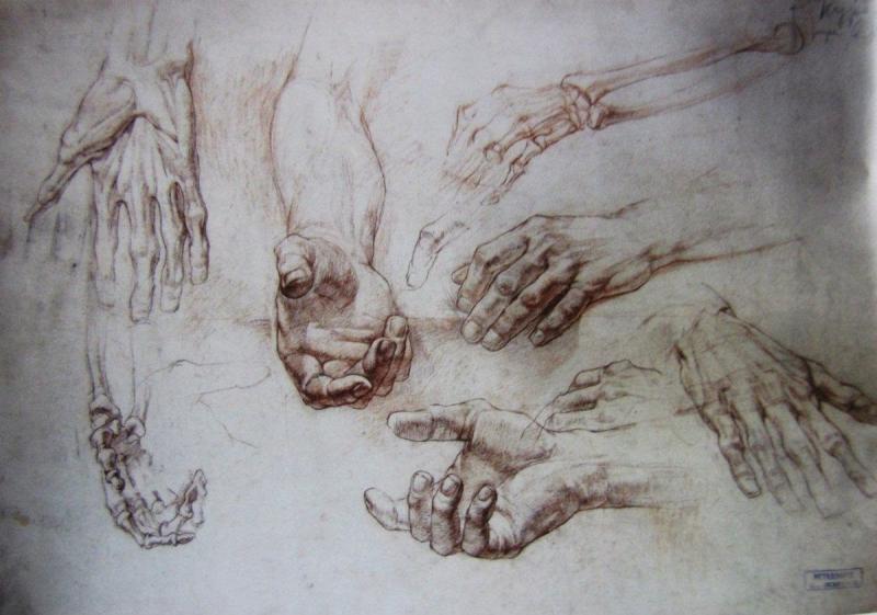 Академический рисунок кисти рук в Академии художеств