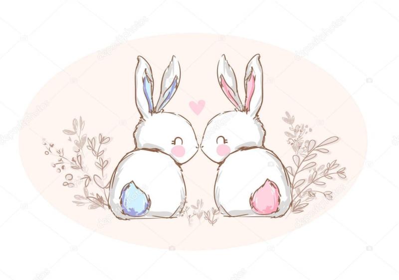 Срисовки карандашом красивые легкие зайцы