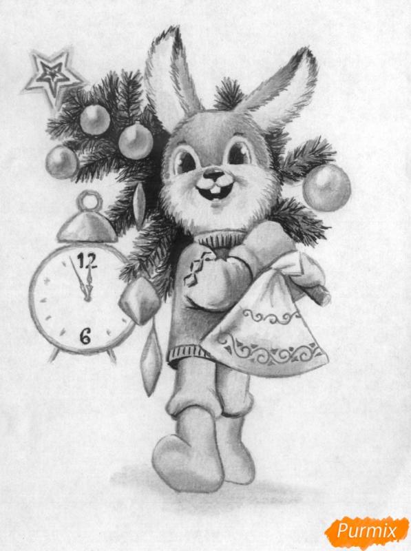 Новогодние зарисовки карандашом