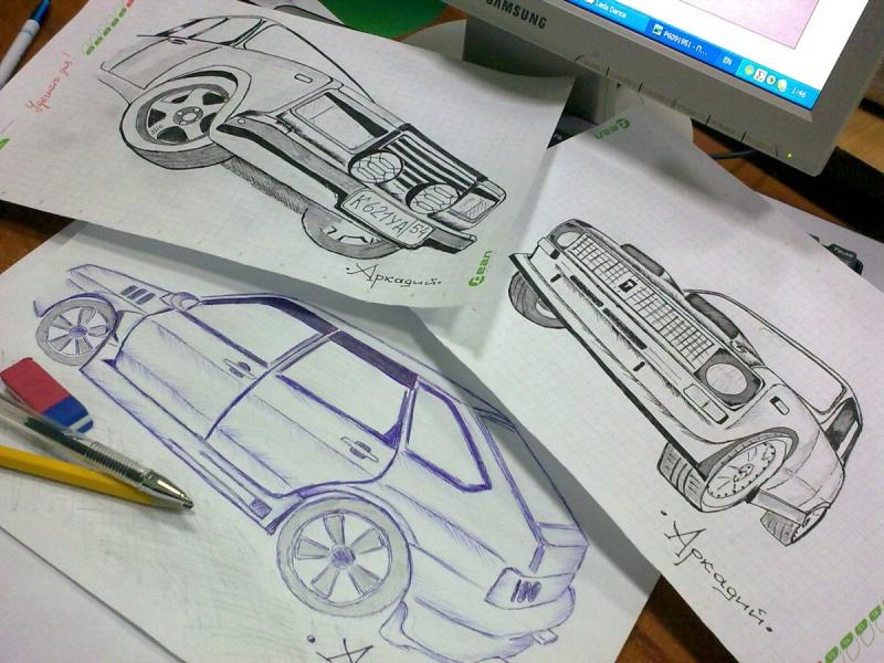 Машина карандашом