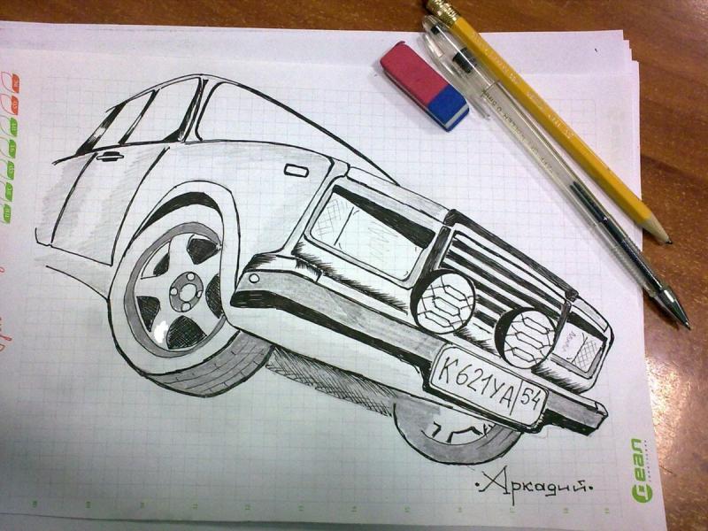 Нарисовать тюнингованную машину