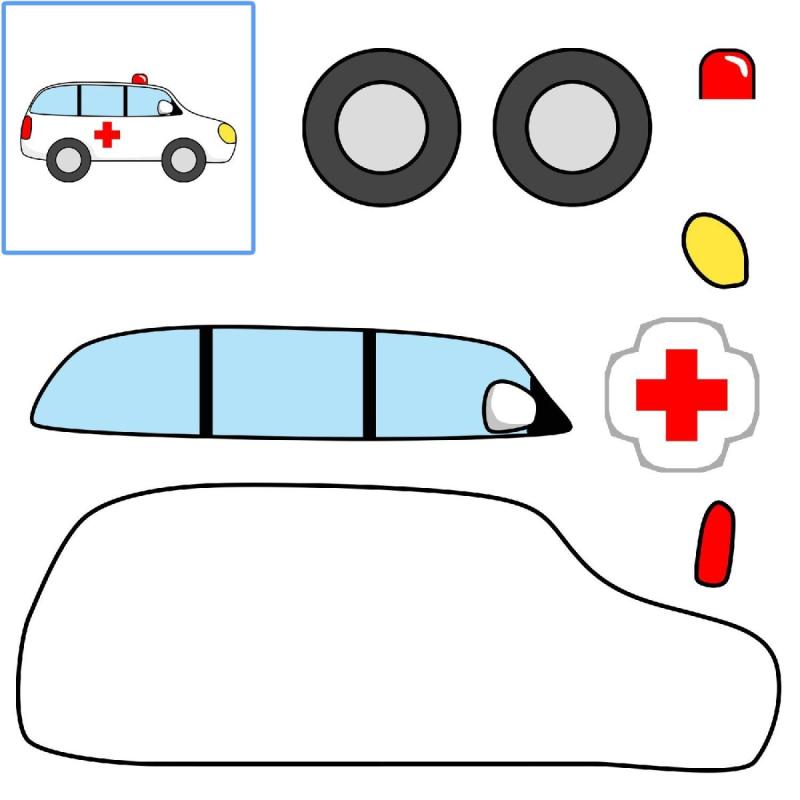 Машинка из цветной бумаги