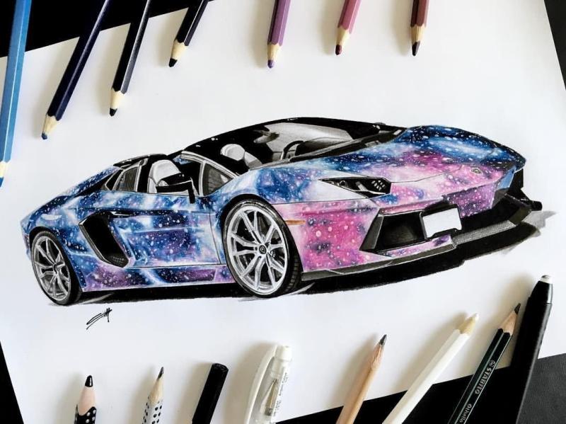 Графит на машине рисунок