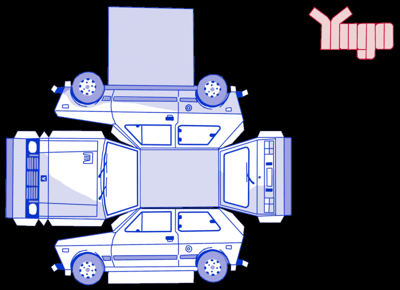 Трафарет машины из бумаги в стиле Барокко