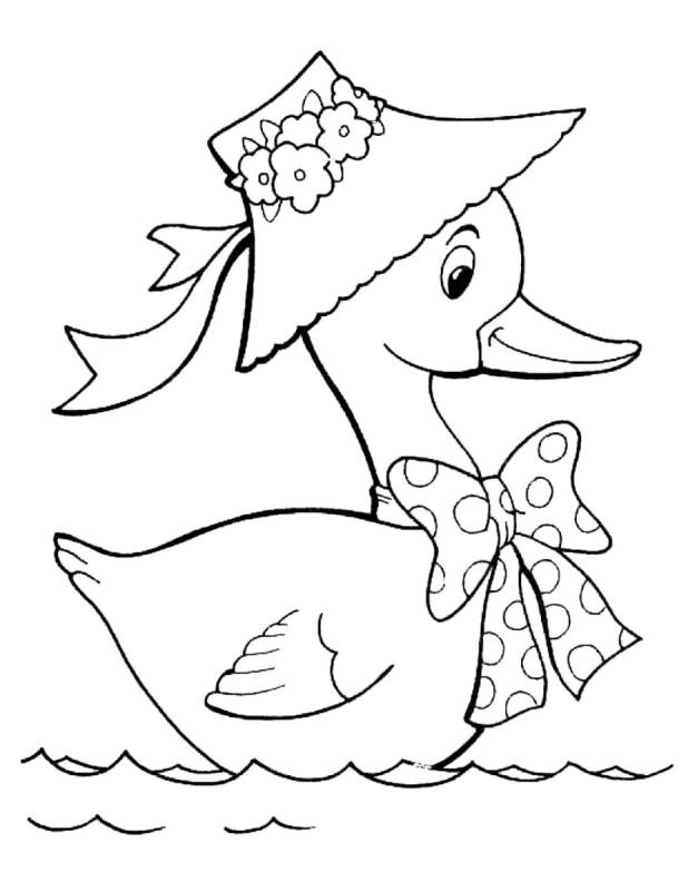 Раскраска уточка с узорами раскраска