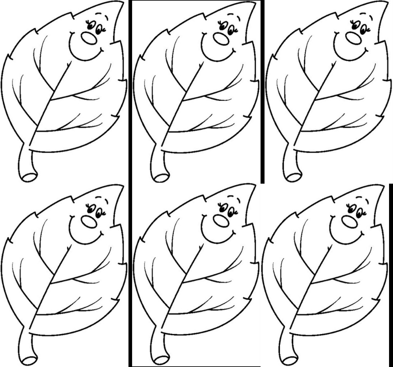 Листочки осень раскраска