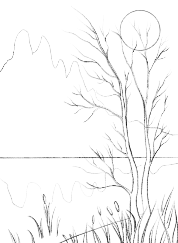 Пейзаж карандашом для начинающих