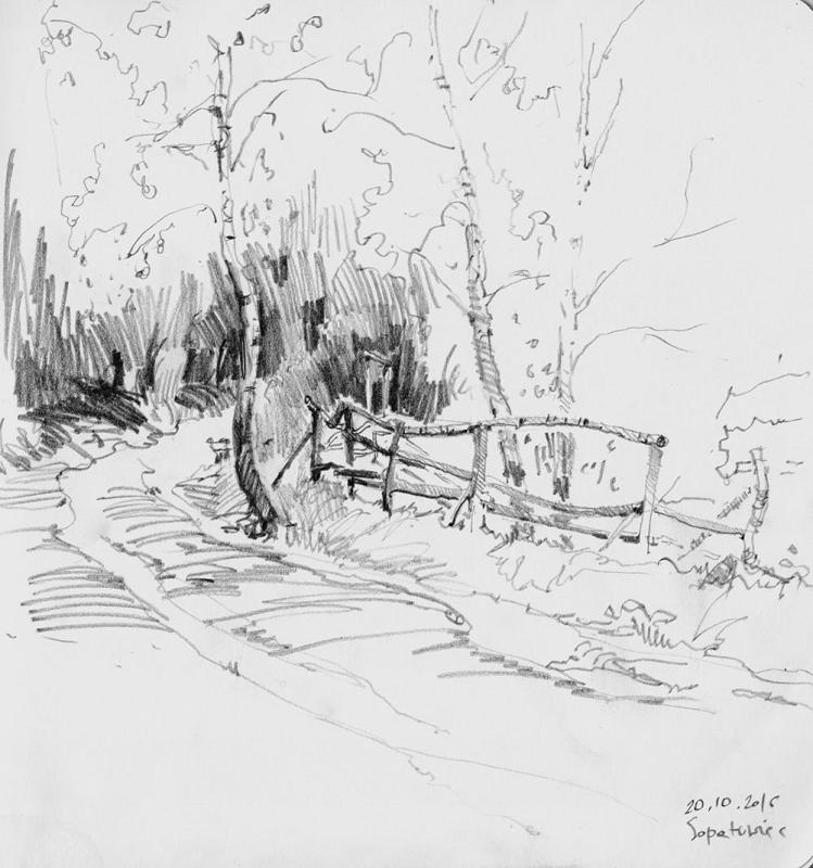 Осенний пейзаж карандашом для срисовки73