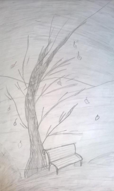 Лес карандашом