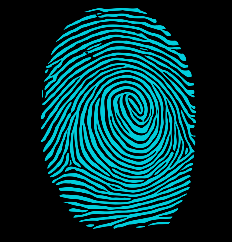 Отпечаток пальца синий