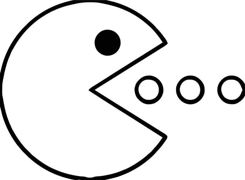 Пакман раскраска для детей