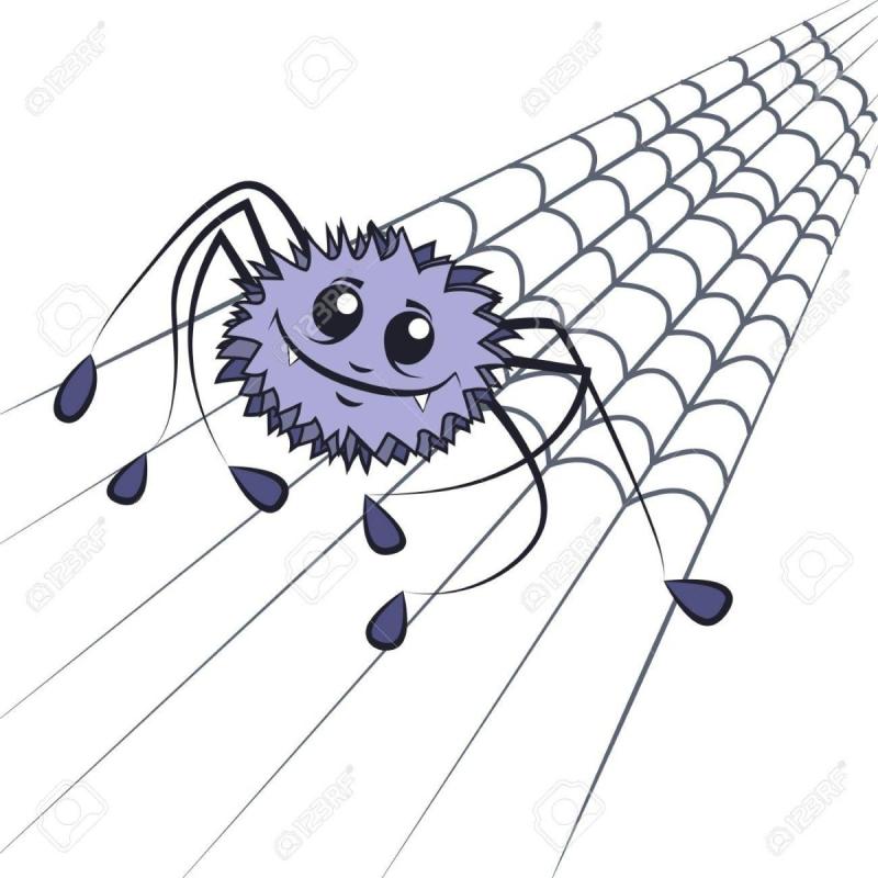 Паук раскраска для малышей