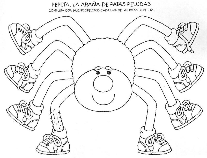 Паук раскраска для детей