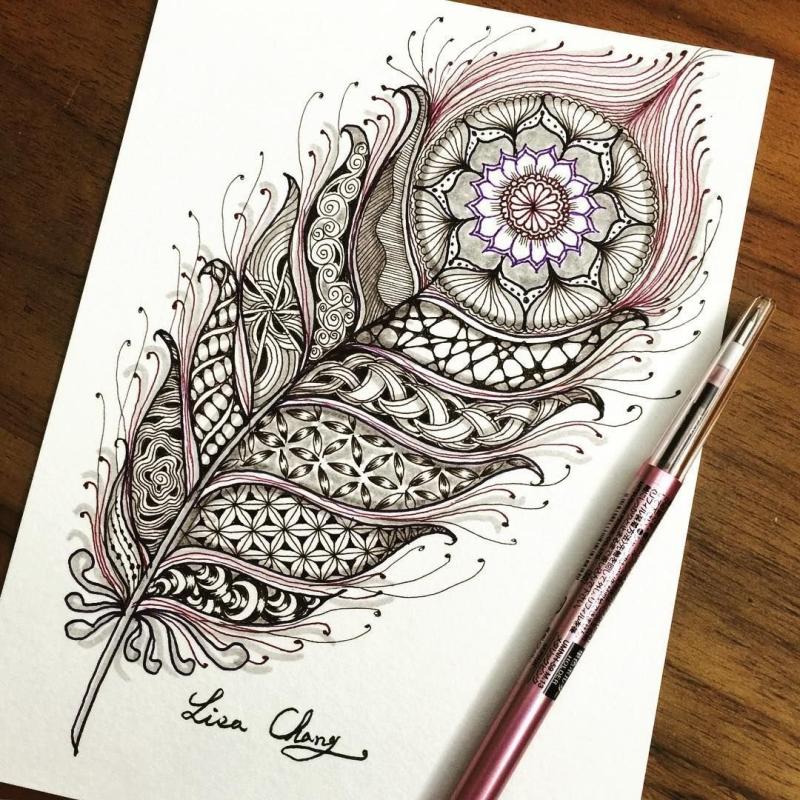 Перо эскиз карандашом