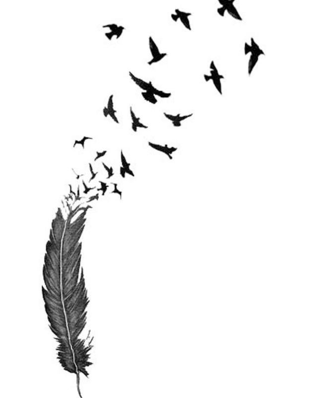 Падающее перо рисунок