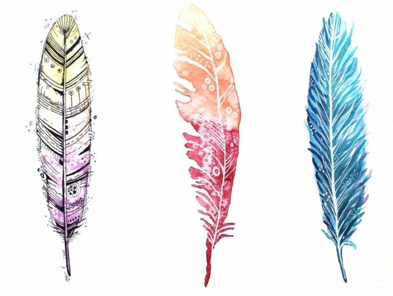 Стилизация перьев декоративно