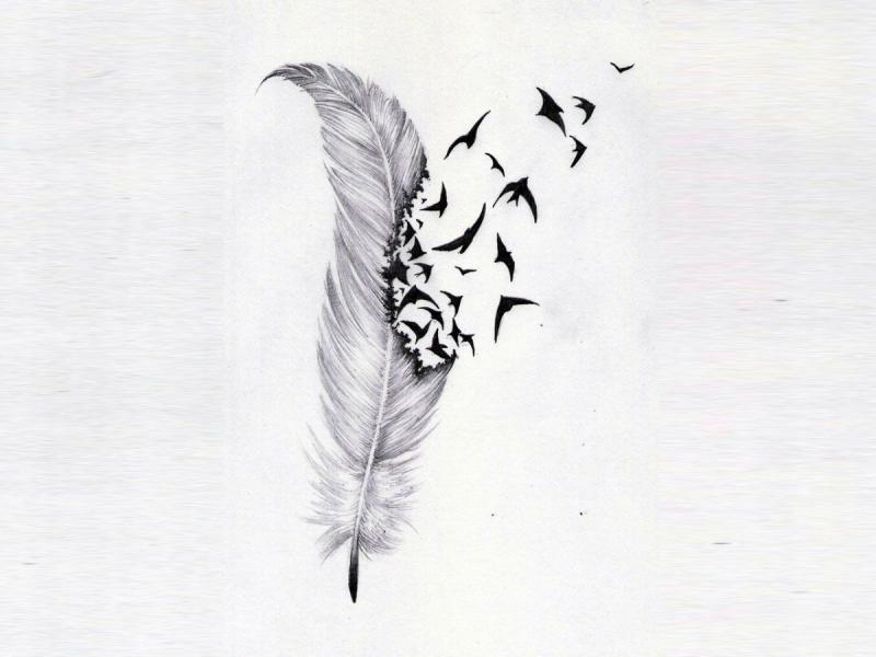 Эскизы татуировок перо
