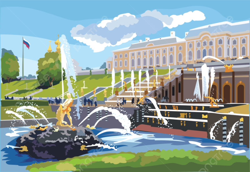 Фонтан Петергоф вектор