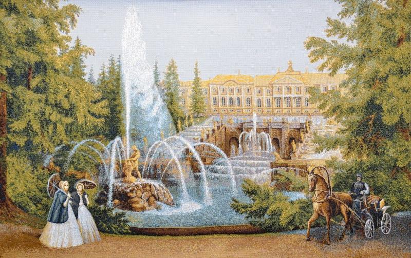 Гобеленовая картина фонтаны Петергофа