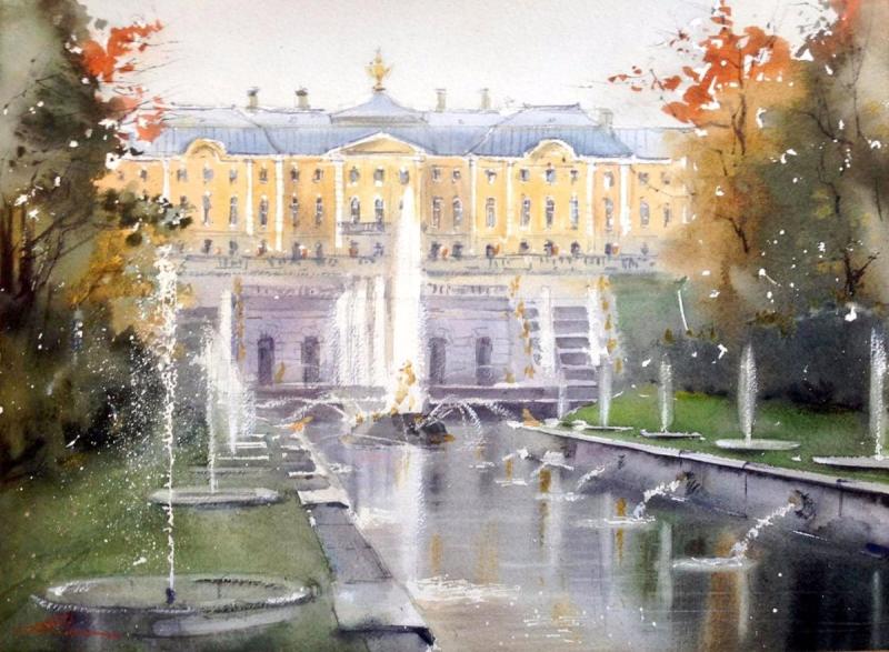 Петергоф фонтан живопись