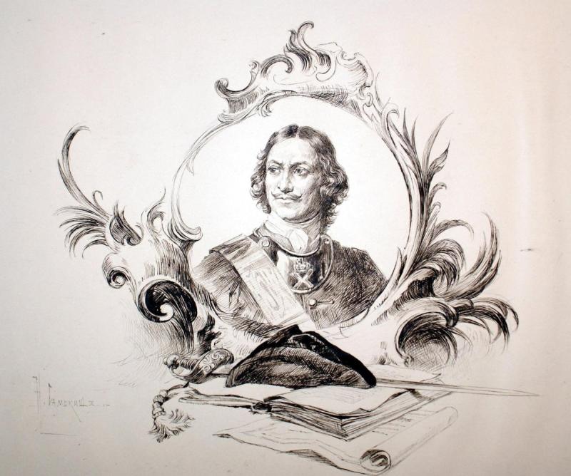 Портрет Петра 1 в графике