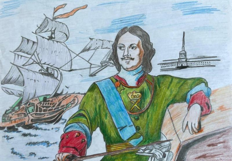 Петр первый рисунок