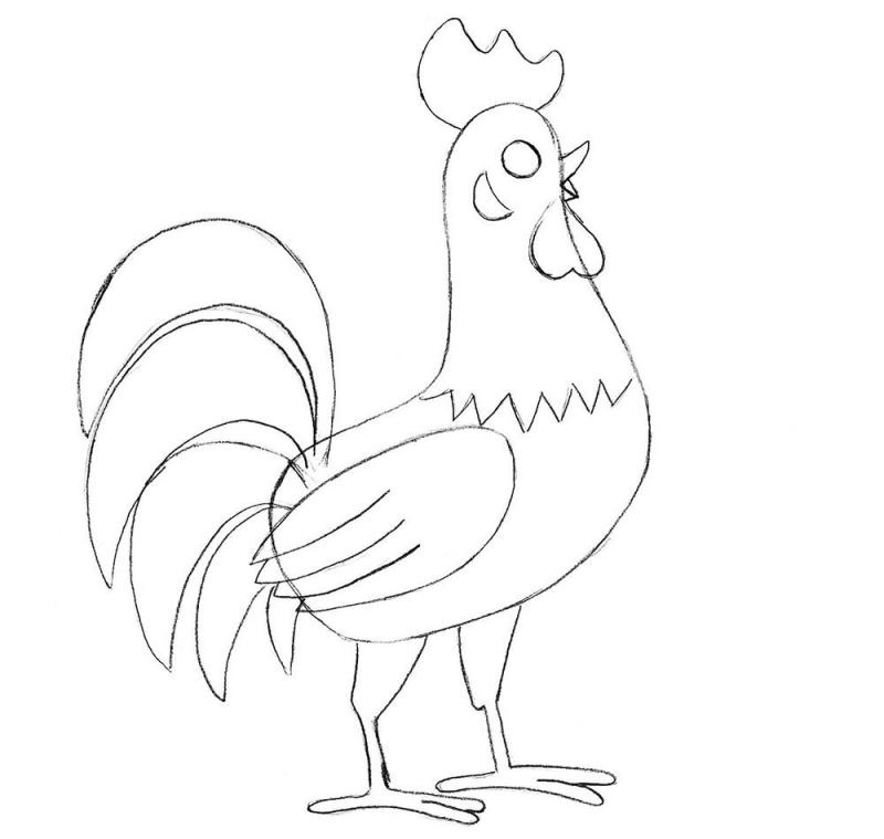 Петушок без хвоста раскраска