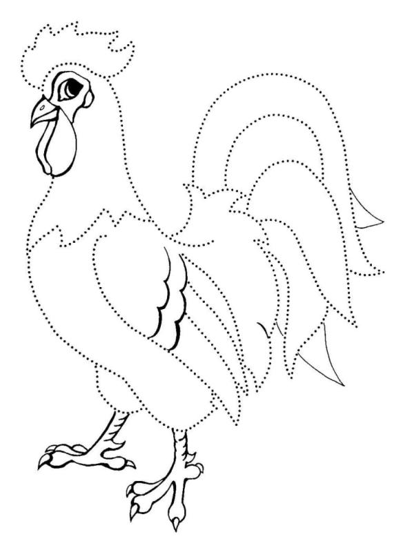 Петушок. Раскраска