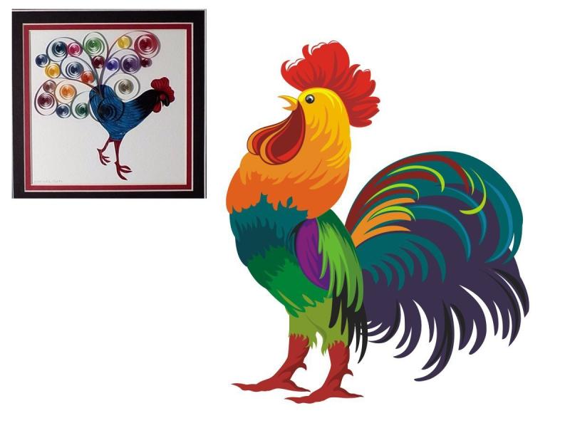 Раскраска петушок и Курочка для детей