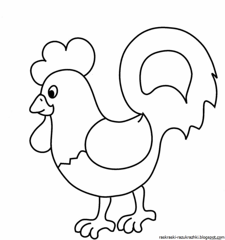 Петушок схематичный рисунок