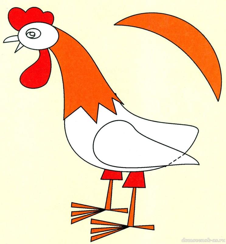 Петух раскраска