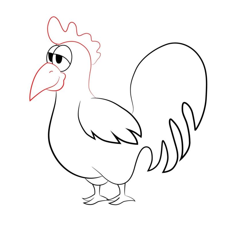 Петушок. Раскраска