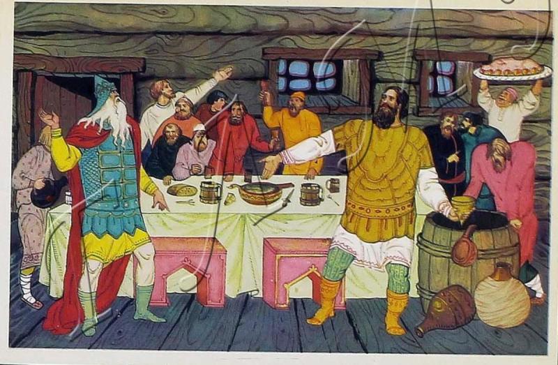 Пир средние века гравюра
