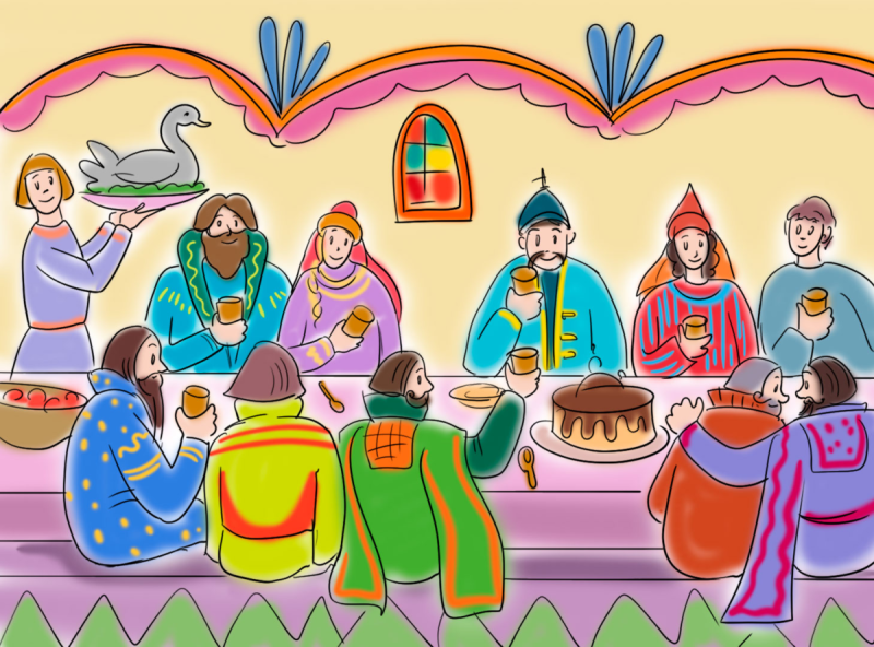 Пир рисунок