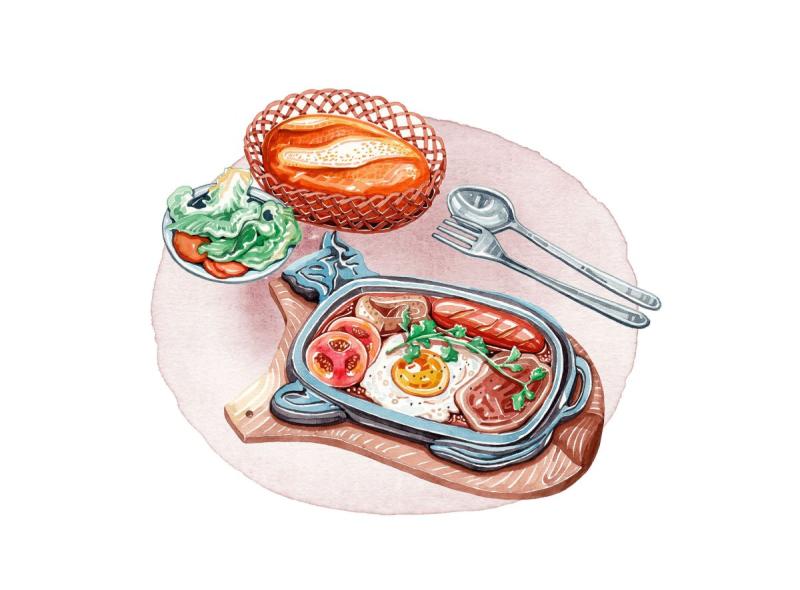 Рисование еды акварелью