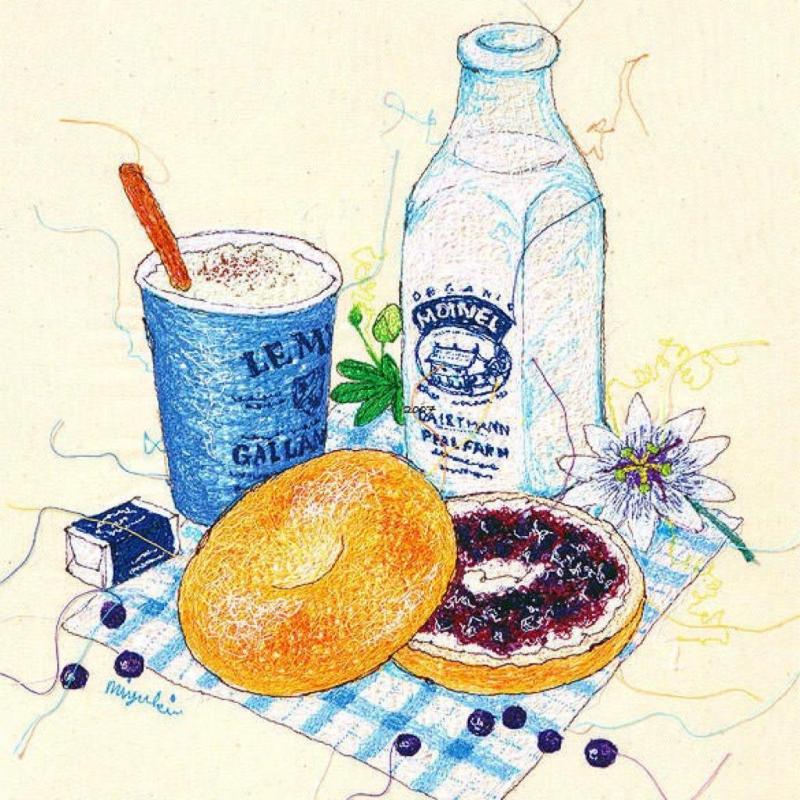 Семейный завтрак иллюстрация