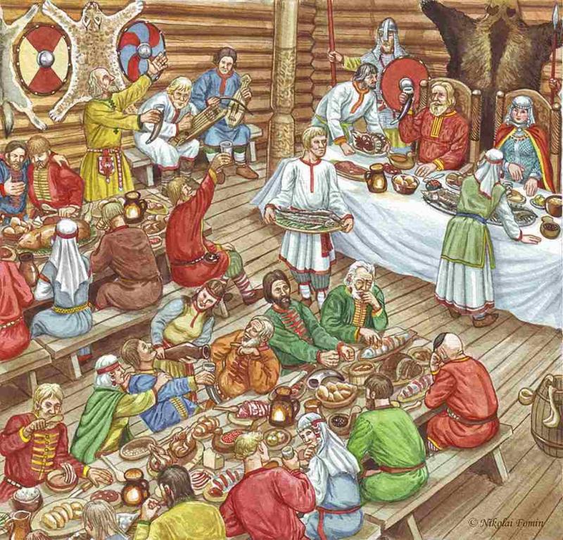 Княжеский пир в древней Руси