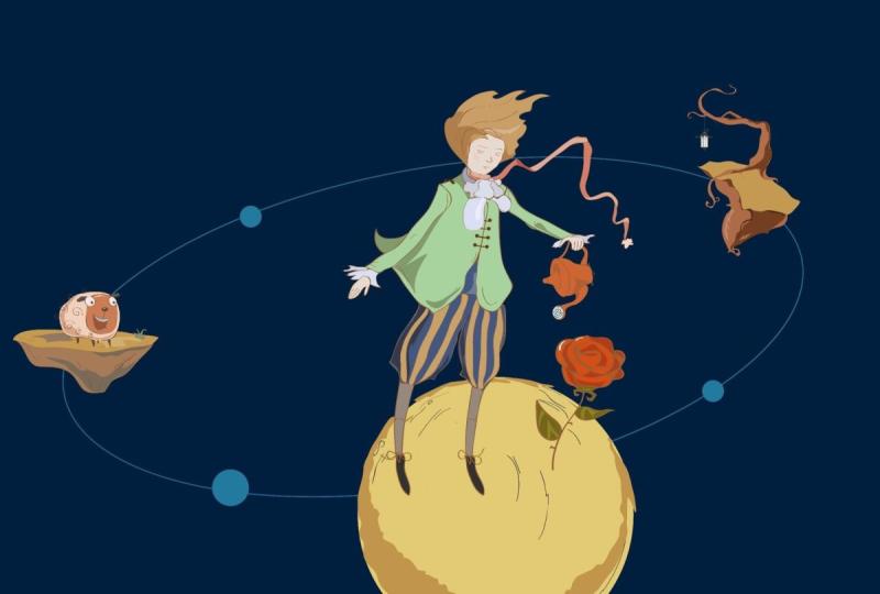 Маленький принц иллюстрации черно белые