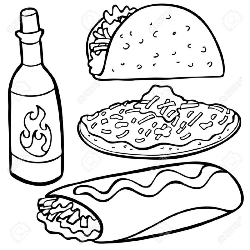 Пицца и напиток раскраска