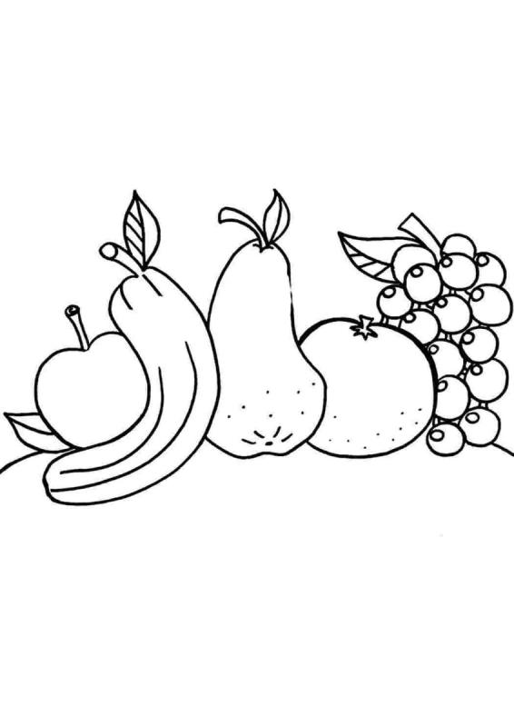 Раскраска 3+ фрукты