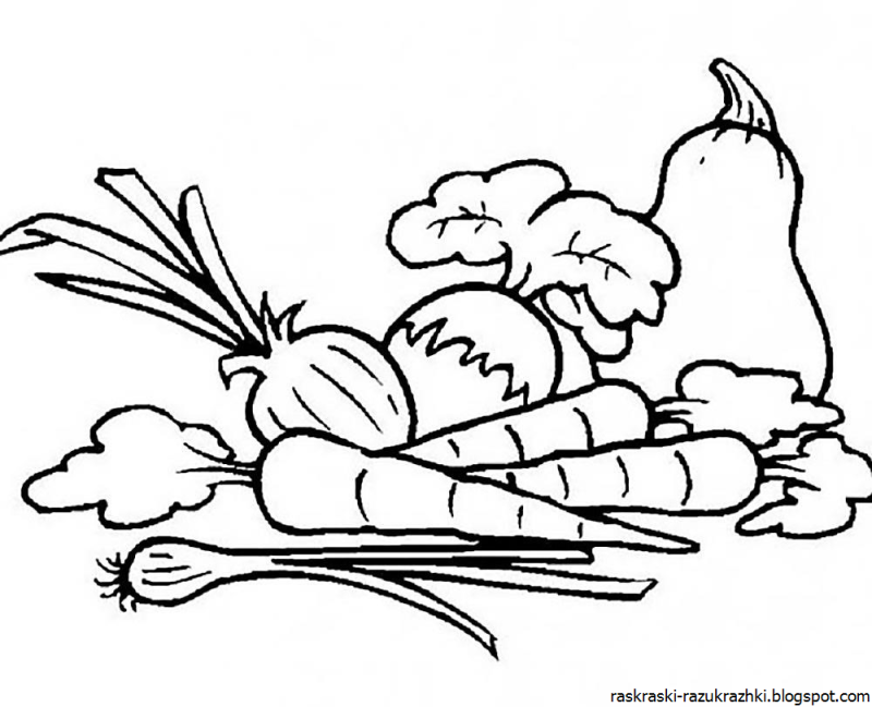 Овощи раскраска для детей