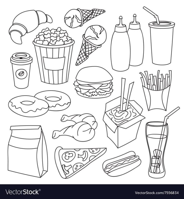 Раскраски еда фаст фуд